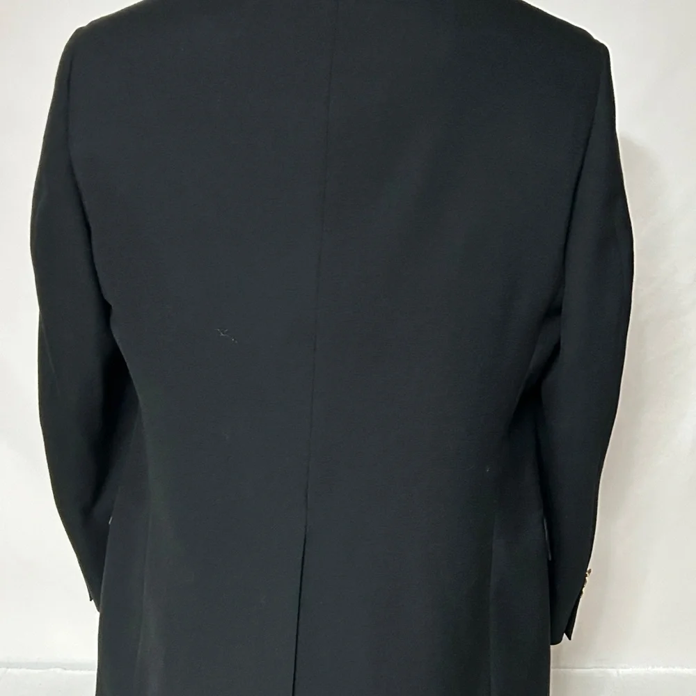 Wimbledon Blazer Sport Coat Size Black Gold‎ Logo Buttons
